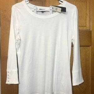 3/4 sleeve Talbots S white jersey